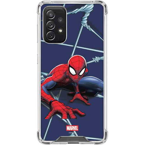 Marvel Spiderman Crawling Spiderman Galaxy A72 5G Clear Case