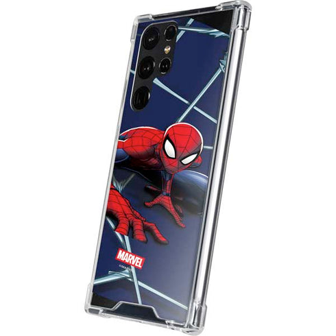 Marvel Spiderman Crawling Spiderman Galaxy S22 Ultra Clear Case