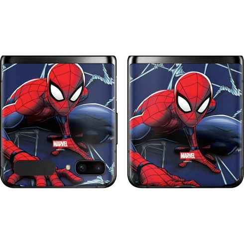 Marvel Spiderman Crawling Spiderman Galaxy Z Flip Skin
