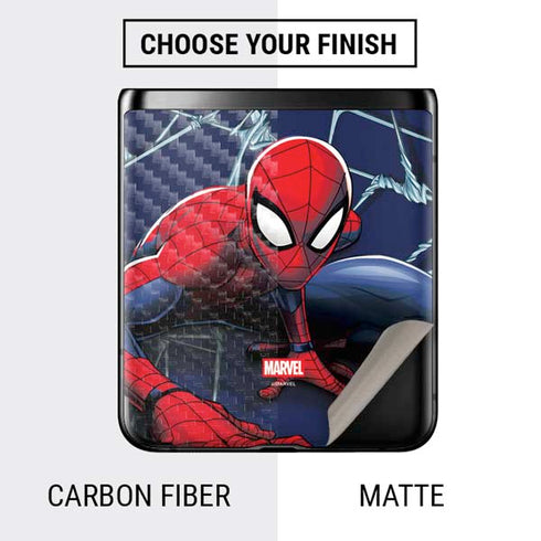 Marvel Spiderman Crawling Spiderman Galaxy Z Flip Skin