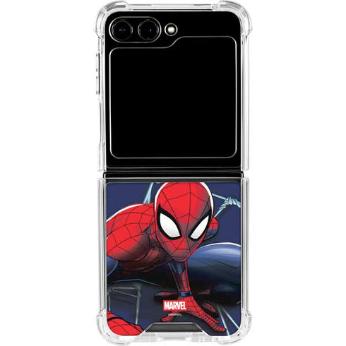 Marvel Spiderman Crawling Spiderman Galaxy Z Flip5 5G Clear Case