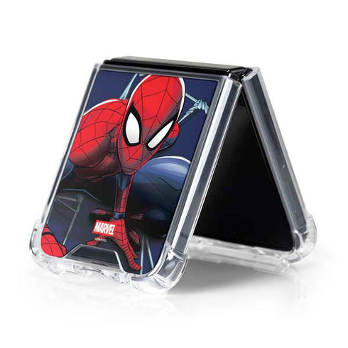 Marvel Spiderman Crawling Spiderman Galaxy Z Flip5 5G Clear Case