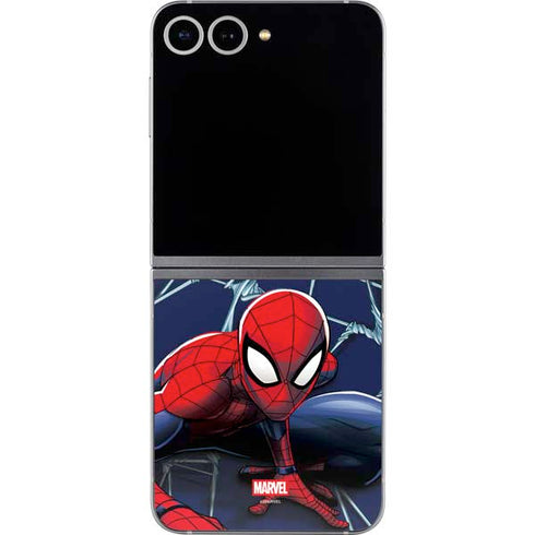 Marvel Spiderman Crawling Spiderman Galaxy Z Flip6 Skin