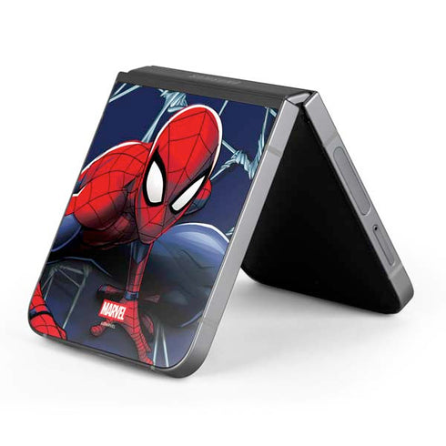 Marvel Spiderman Crawling Spiderman Galaxy Z Flip6 Skin