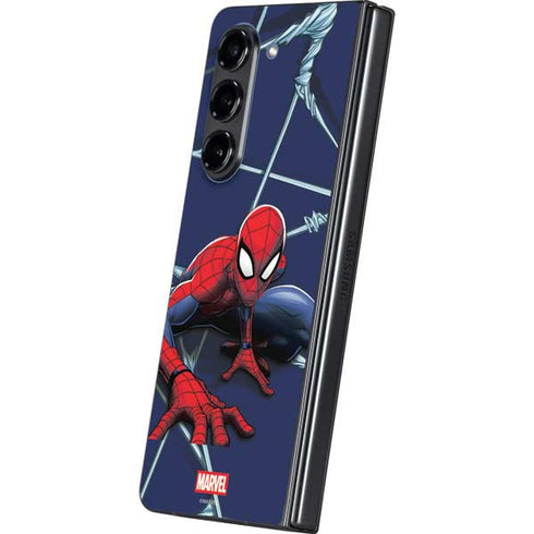 Marvel Spiderman Crawling Spiderman Galaxy Z Fold5 5G Skin