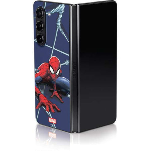 Marvel Spiderman Crawling Spiderman Galaxy Z Fold5 5G Skin