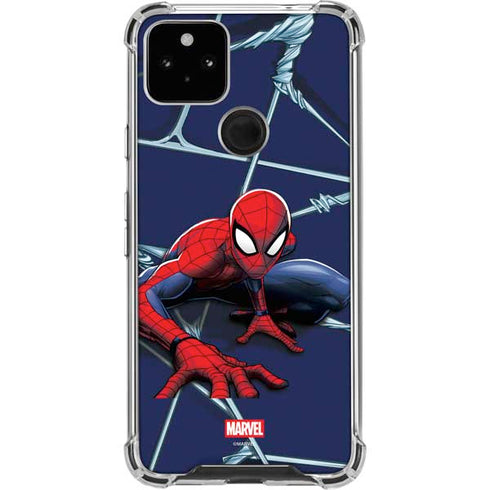Marvel Spiderman Crawling Spiderman Google Pixel 4a 5G Clear Case