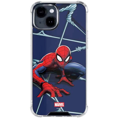 Marvel Spiderman Crawling Spiderman iPhone 14 Plus Clear Case