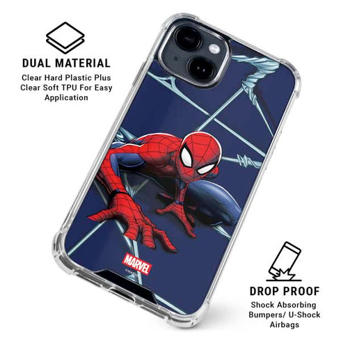 Marvel Spiderman Crawling Spiderman iPhone 14 Plus Clear Case