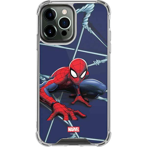 Marvel Spiderman Crawling Spiderman iPhone 14 Pro Max Clear Case