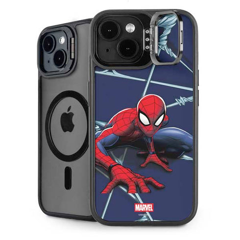 Marvel Spiderman Crawling Spiderman iPhone 15 Plus Kickstand Case