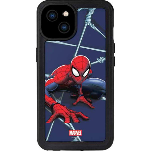 Marvel Spiderman Crawling Spiderman iPhone 15 Plus Waterproof Case