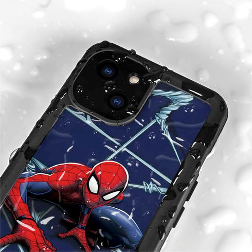 Marvel Spiderman Crawling Spiderman iPhone 15 Plus Waterproof Case