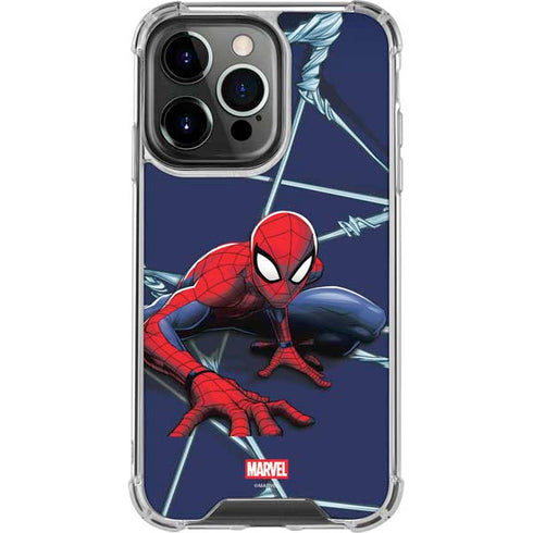 Marvel Spiderman Crawling Spiderman iPhone 15 Pro Max Clear Case