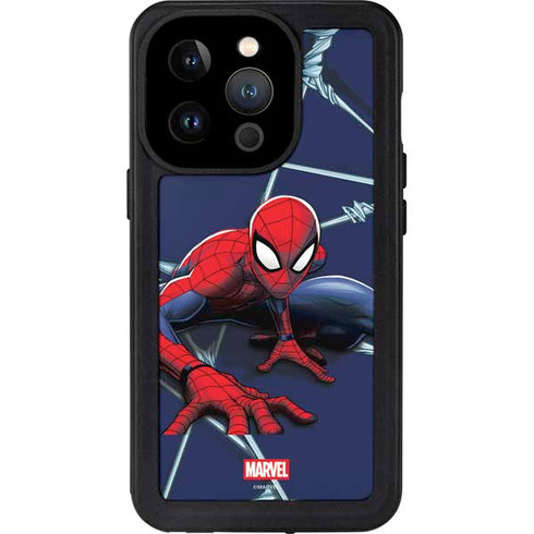 Marvel Spiderman Crawling Spiderman iPhone 15 Pro Waterproof Case