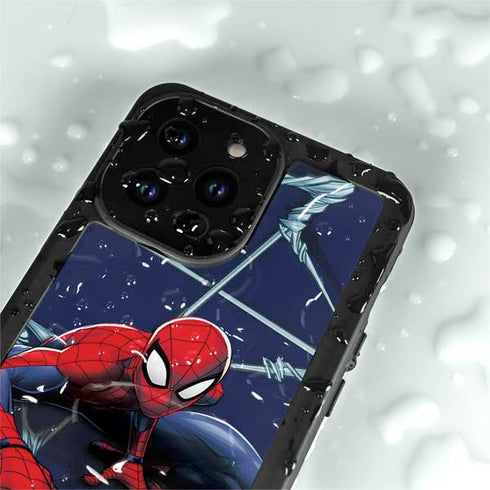 Marvel Spiderman Crawling Spiderman iPhone 15 Pro Waterproof Case