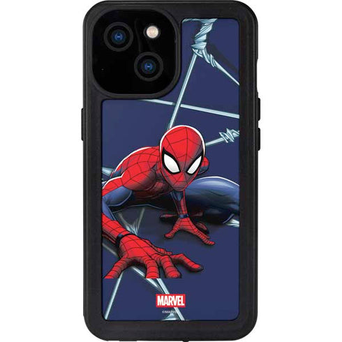 Marvel Spiderman Crawling Spiderman iPhone 15 Waterproof Case