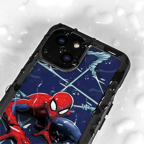 Marvel Spiderman Crawling Spiderman iPhone 15 Waterproof Case