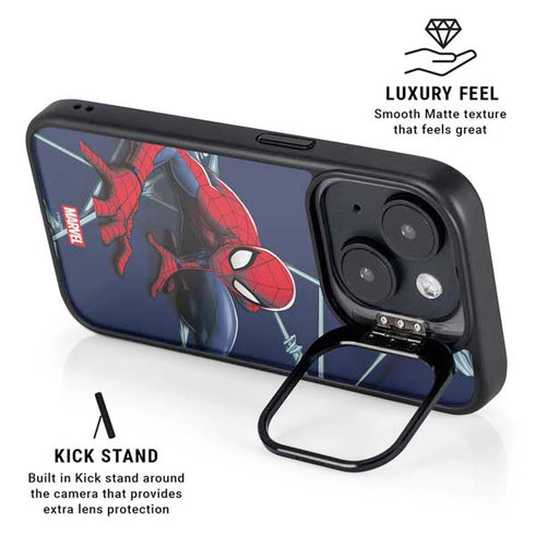 Marvel Spiderman Crawling Spiderman iPhone 16 Kickstand Case
