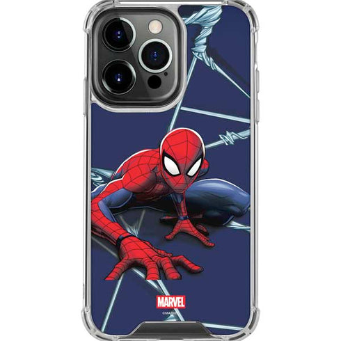 Marvel Spiderman Crawling Spiderman iPhone 16 Pro Max Clear Case