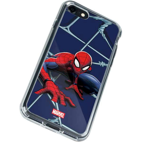 Marvel Spiderman Crawling Spiderman iPhone SE (2nd & 3rd Gen) Clear Case