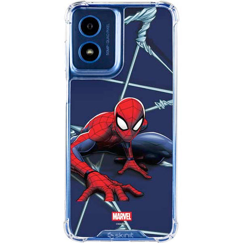 Marvel Spiderman Crawling Spiderman Moto G Play 4G (2024) Clear Case