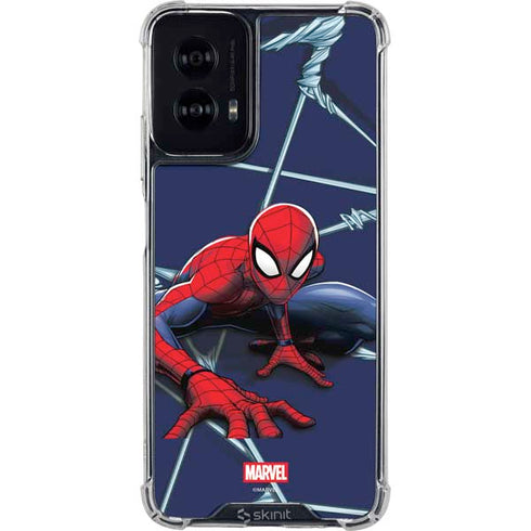 Marvel Spiderman Crawling Spiderman Moto G Power 5G (2024) Clear Case