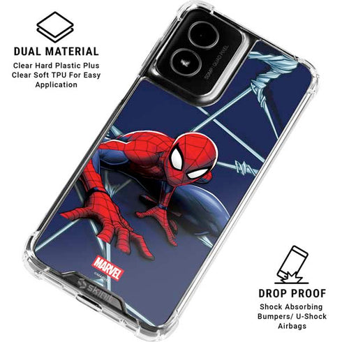 Marvel Spiderman Crawling Spiderman Moto G Power 5G (2024) Clear Case