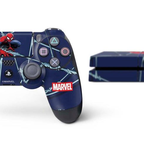 Marvel Spiderman Crawling Spiderman PS4 Console and Controller Bundle Skin