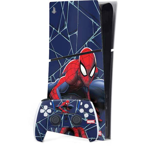 Marvel Spiderman Crawling Spiderman PS5 Slim Digital Edition Bundle Skin