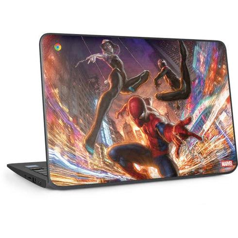 Marvel Spiderman Group Wall HP Chromebook Skin