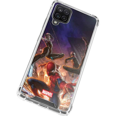 Marvel Spiderman Group Wall Galaxy A12 Clear Case