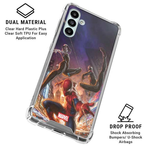 Marvel Spiderman Group Wall Galaxy A13 5G Clear Case