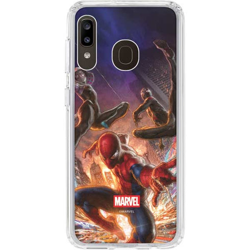 Marvel Spiderman Group Wall Galaxy A20 Clear Case
