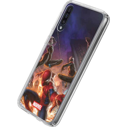 Marvel Spiderman Group Wall Galaxy A50 Clear Case