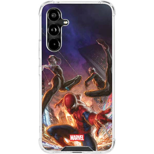 Marvel Spiderman Group Wall Galaxy A54 5G Clear Case