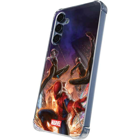 Marvel Spiderman Group Wall Galaxy A55 5G Clear Case