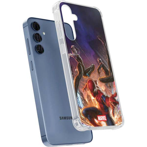 Marvel Spiderman Group Wall Galaxy A55 5G Clear Case
