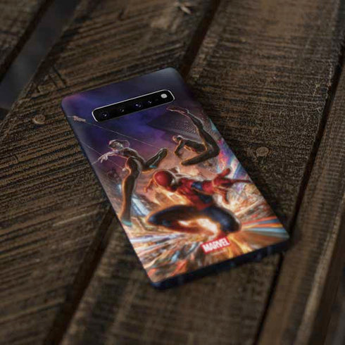 Marvel Spiderman Group Wall Galaxy S10 Plus Skin
