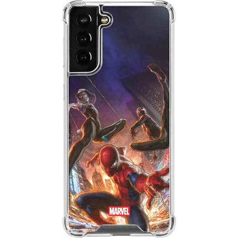 Marvel Spiderman Group Wall Galaxy S21 FE Clear Case