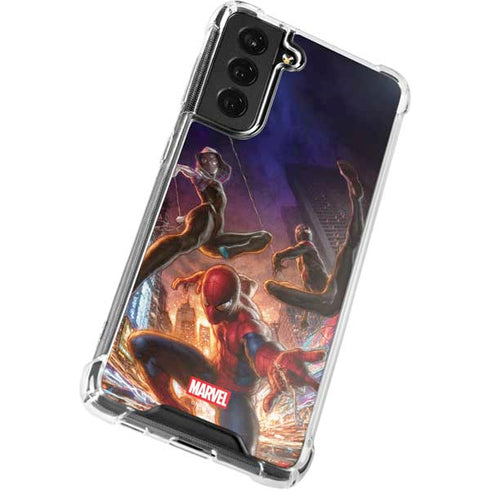 Marvel Spiderman Group Wall Galaxy S21 FE Clear Case