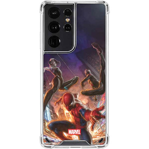 Marvel Spiderman Group Wall Galaxy S21 Ultra 5G Clear Case