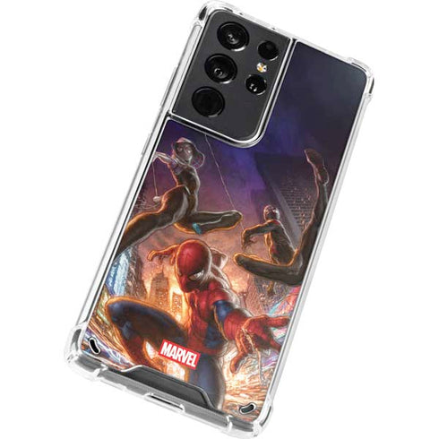 Marvel Spiderman Group Wall Galaxy S21 Ultra 5G Clear Case