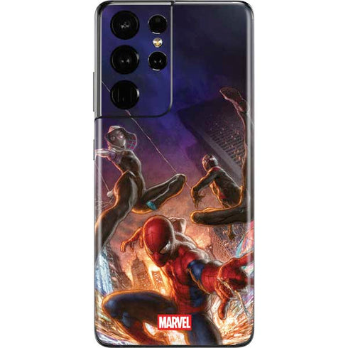 Marvel Spiderman Group Wall Galaxy S21 Ultra 5G Skin