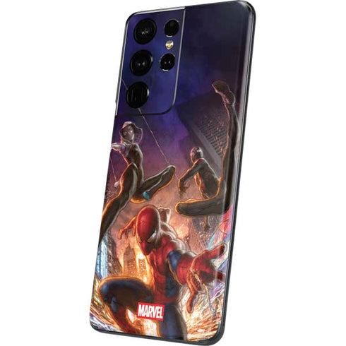 Marvel Spiderman Group Wall Galaxy S21 Ultra 5G Skin