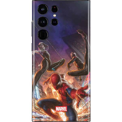 Marvel Spiderman Group Wall Galaxy S22 Ultra Skin