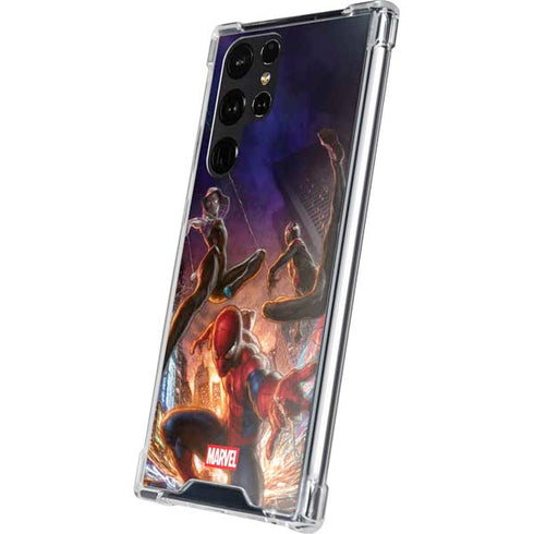 Marvel Spiderman Group Wall Galaxy S24 Ultra Clear Case