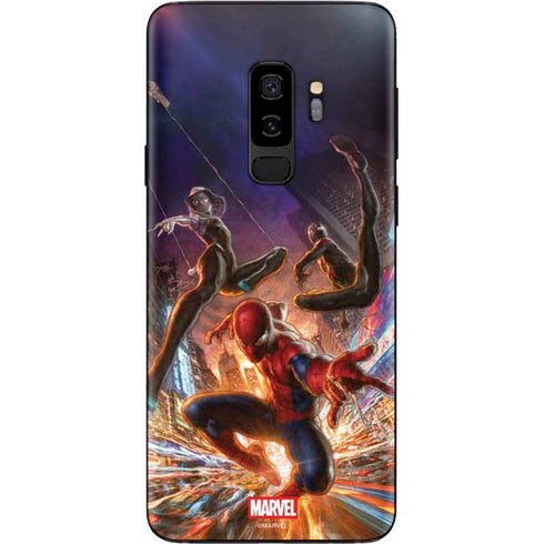 Marvel Spiderman Group Wall Galaxy S9 Plus Skin