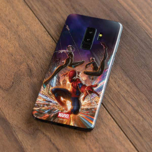 Marvel Spiderman Group Wall Galaxy S9 Plus Skin