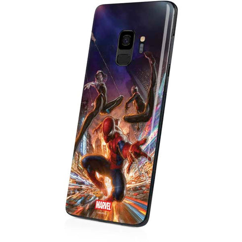 Marvel Spiderman Group Wall Galaxy S9 Skin